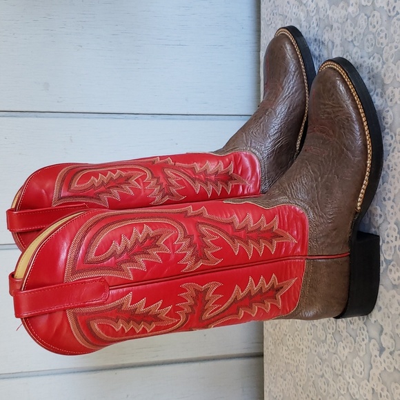 Anderson Bean Tall Boots Red Boots Embroidered Boots Cowgirl Boots Western Rodeo - Picture 17 of 17